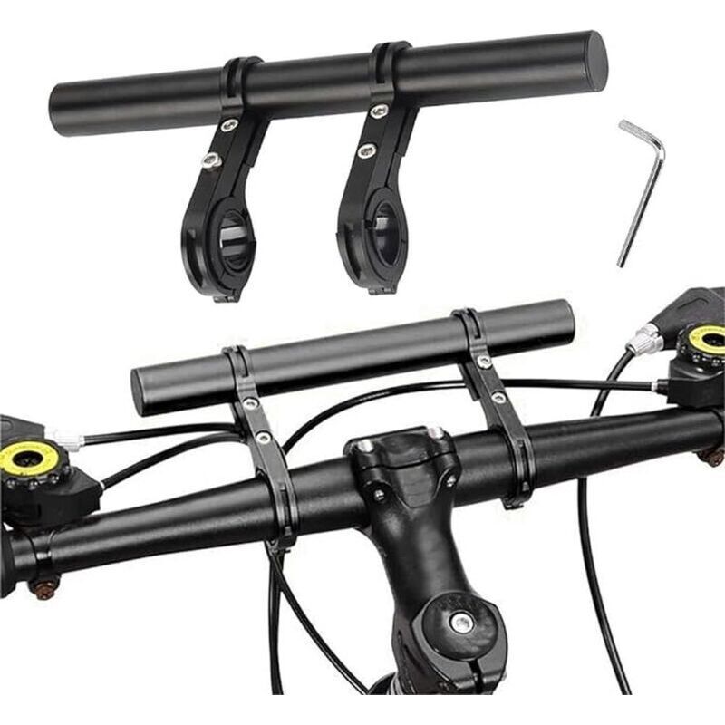 Bicycle Handlebar Extender, Multifunctional Double Bicycle Handlebar, Aluminum Alloy Bracket, Extension Frame, Flashlight Holder, 20 cm - Image 1