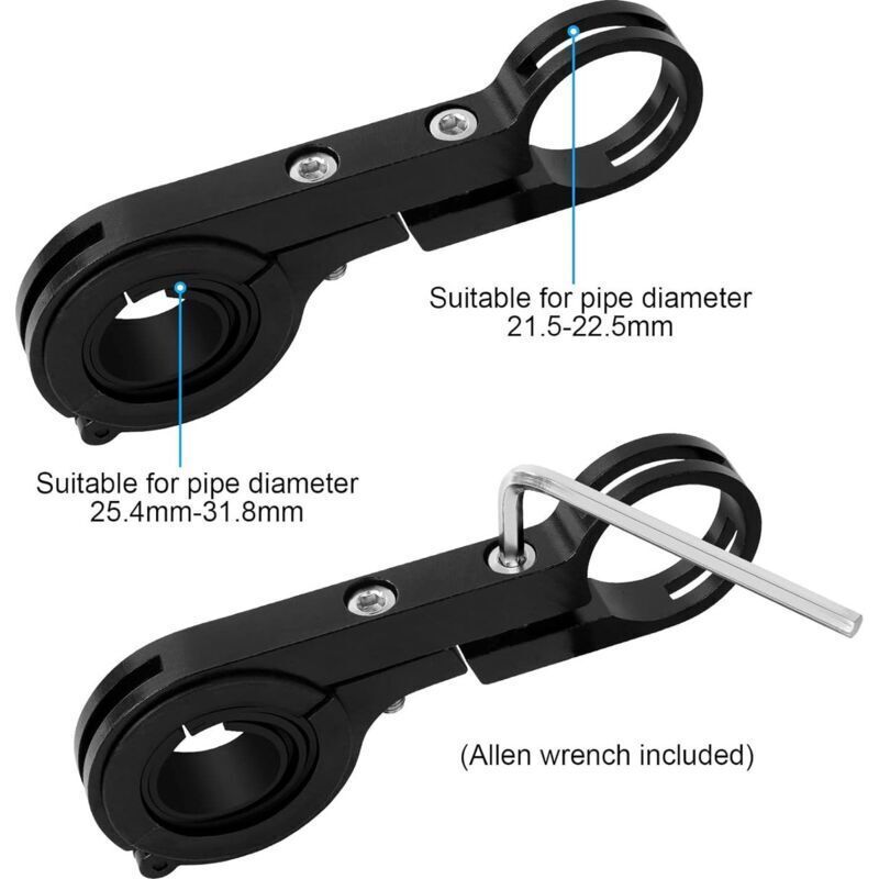 Bicycle Handlebar Extender, Multifunctional Double Bicycle Handlebar, Aluminum Alloy Bracket, Extension Frame, Flashlight Holder, 20 cm - Image 3