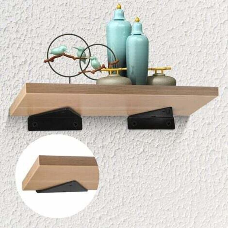 4 Pcs Floating Shelf Brackets, Invisible Triangle Wall Mounted Shelf Brackets, Metal Wall Shelf Brackets for Shelves - Image 3