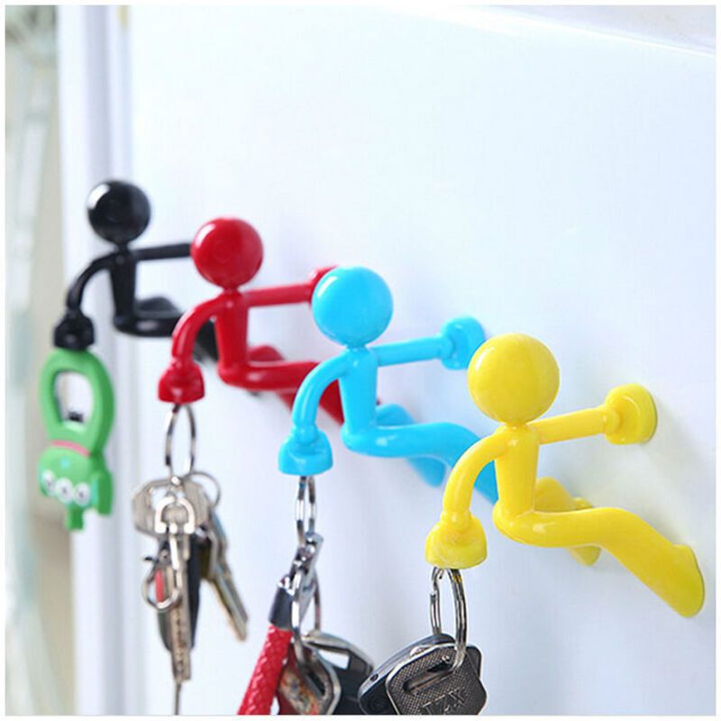 4 Pcs 4 Colors, Heavy Duty Magnetic Key Hooks with Wall Mounts - Image 1