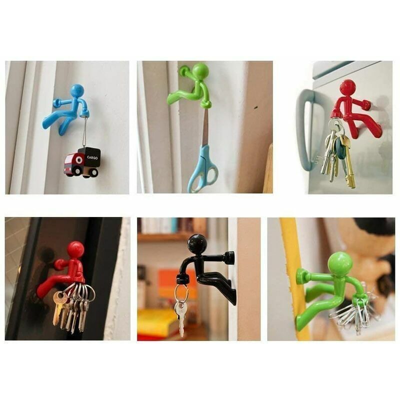 4 Pcs 4 Colors, Heavy Duty Magnetic Key Hooks with Wall Mounts - Image 3