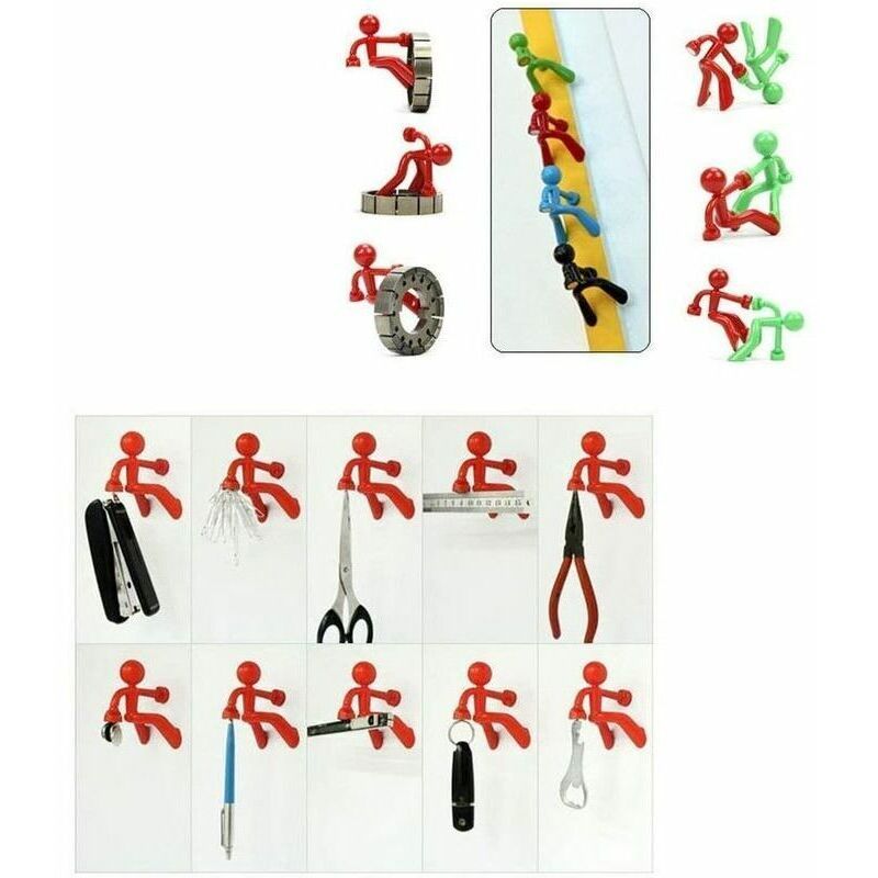 4 Pcs 4 Colors, Heavy Duty Magnetic Key Hooks with Wall Mounts - Image 4