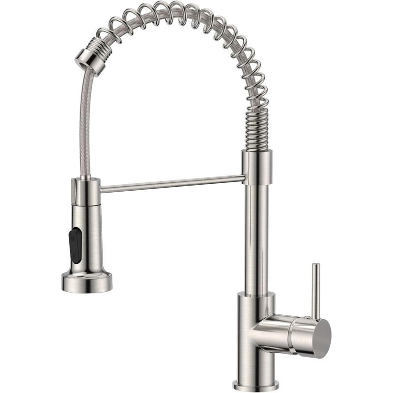 Kitchen Faucet, Kitchen Mixer Tap with 360 Degree Swivel High Arc Sink Sprayer Pull Down Sprayer 2 Modes, Stainless Steel - Image 1
