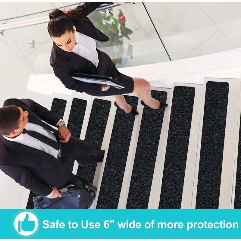 Anti-Slip Tape, Adhesive for Stairs, Friction, Abrasive for Safety, Stepladder, Indoor, Outdoor, High Traction, Black, 15 cm x 5 m - Image 3