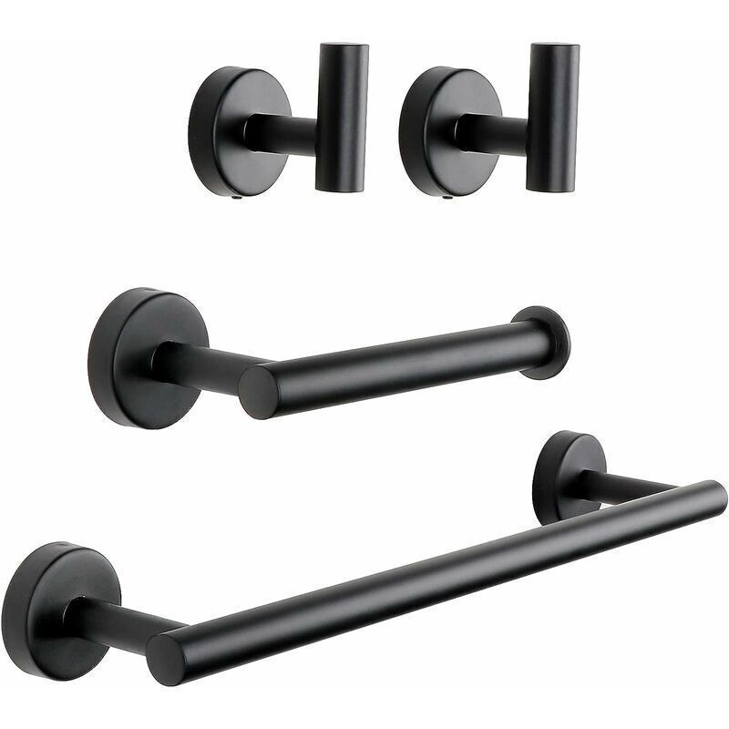 4 Pcs Bathroom Hardware Set, Matte Black Bathroom - Image 1