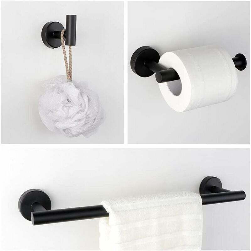 4 Pcs Bathroom Hardware Set, Matte Black Bathroom - Image 3