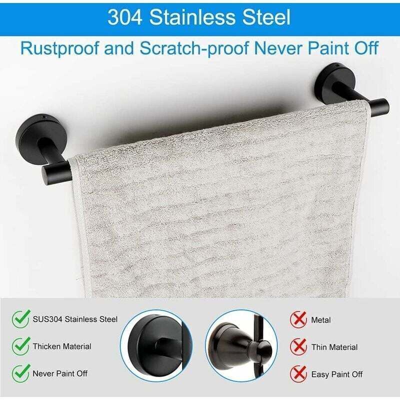 4 Pcs Bathroom Hardware Set, Matte Black Bathroom - Image 4