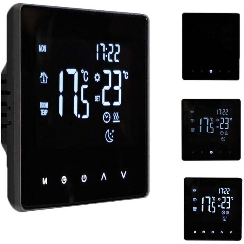 Smart Thermostat Temperature Controller for Electric Heating LCD Display Touch Screen Weekly Programmable Floor Heating Thermostats for Home Office - Image 1