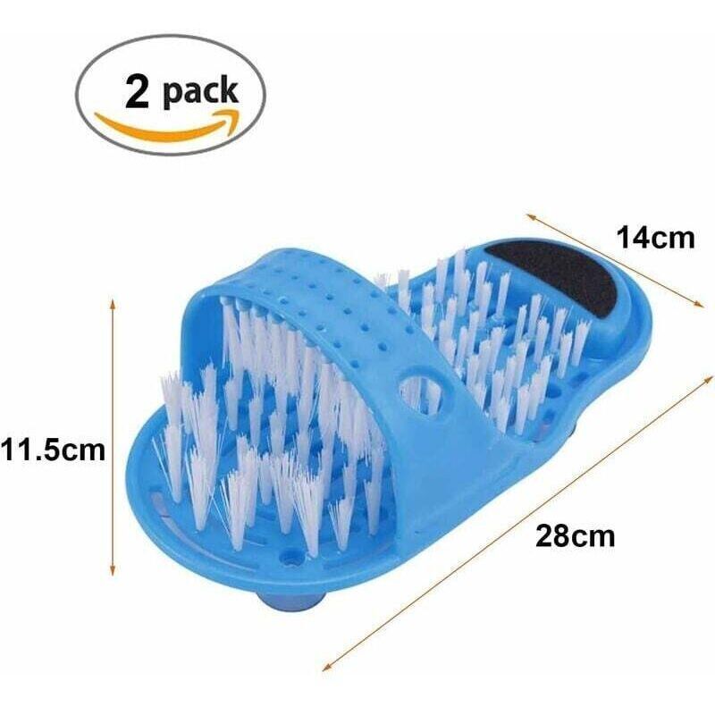 2 Pcs Shower Foot Scrubber, Day and Shower Foot Brush Bathroom Foot Massager Slippers Cleaner with Non-Slip Suction Cups for Shower SPA Massage - Image 2