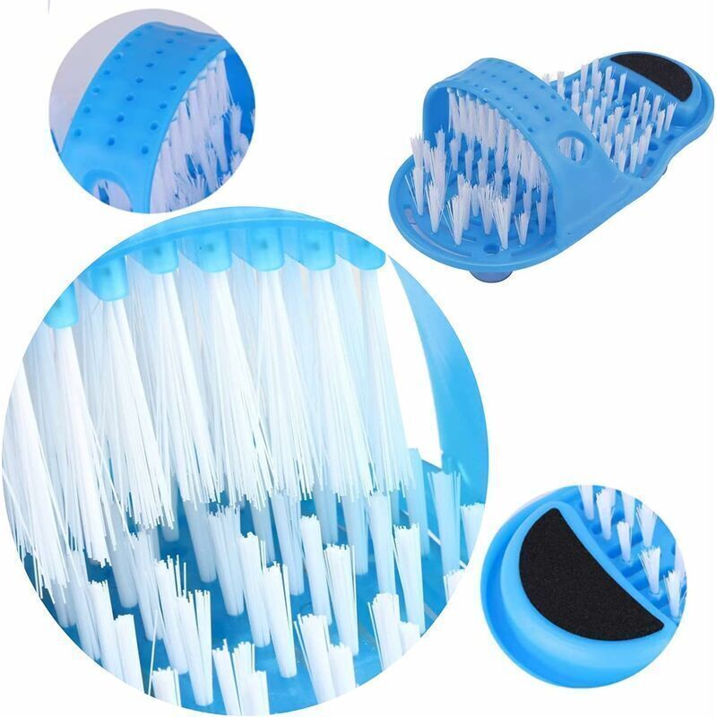 2 Pcs Shower Foot Scrubber, Day and Shower Foot Brush Bathroom Foot Massager Slippers Cleaner with Non-Slip Suction Cups for Shower SPA Massage - Image 3