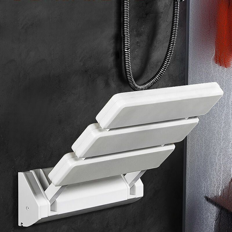 Folding Shower Seat in Aluminum and ABS, 330 x 320 x 70 mm - Image 1