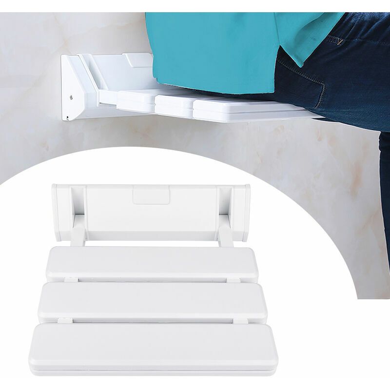 Folding Shower Seat in Aluminum and ABS, 330 x 320 x 70 mm - Image 2