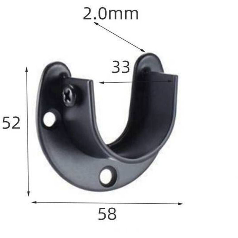 Stainless Steel U-Shaped Shower Curtain Rod Bracket 200KG - Image 2