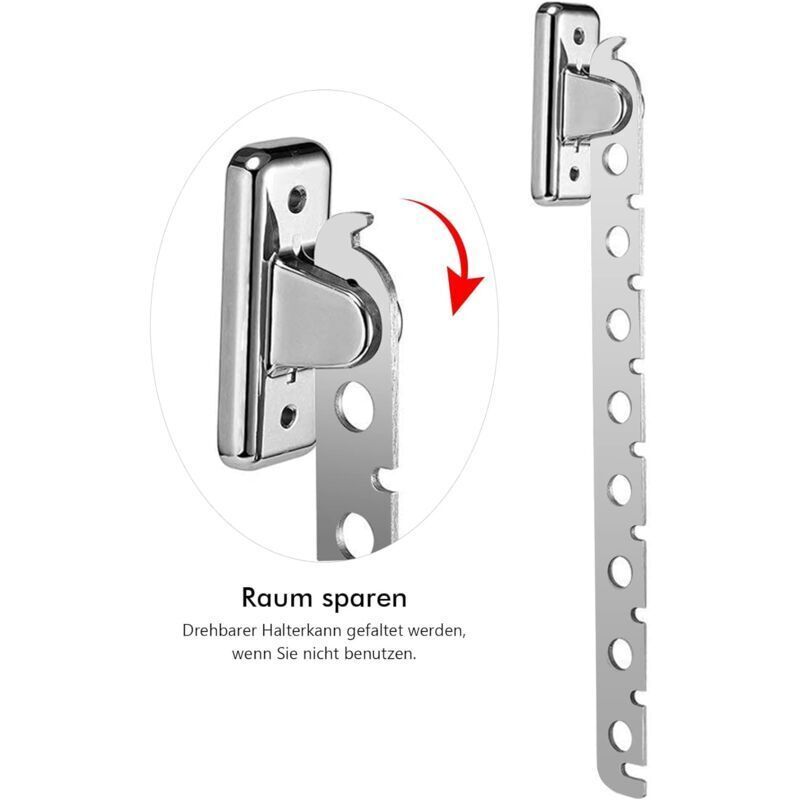 2 Pack Stainless Steel Folding Wall Mounted Clothes Drying Racks, Wall Mounted Foldable Clothes Hanger with Screws and Plugs for Bedroom Living Room - Image 3