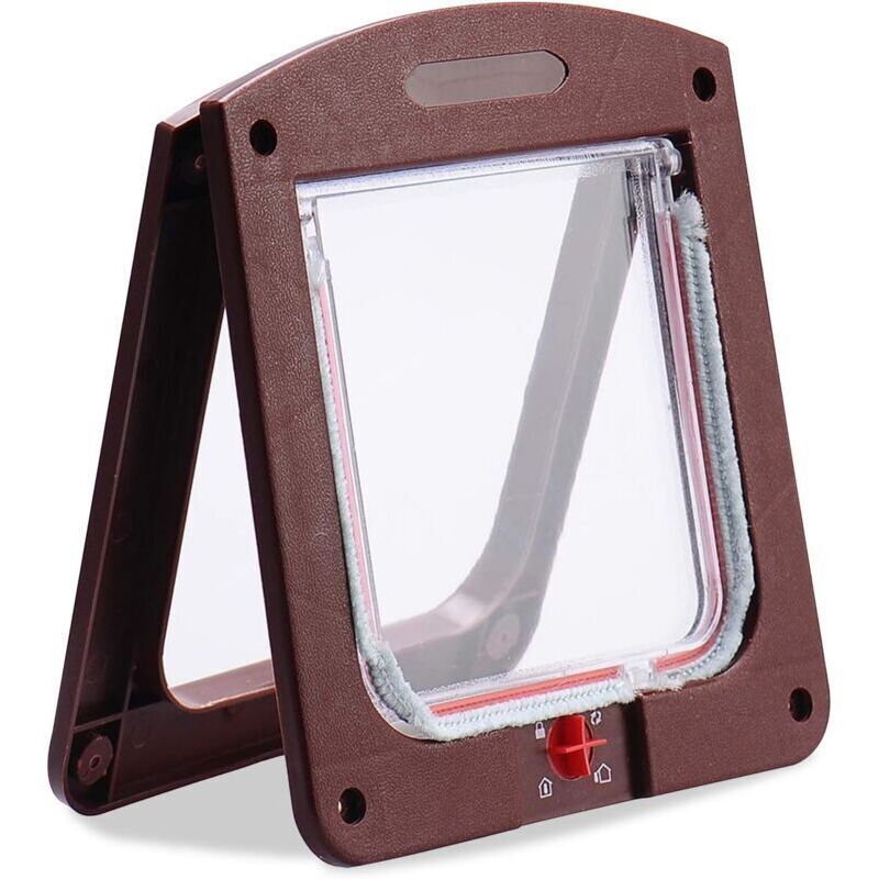 Cat Flap for Cats Dogs Small Cat Flap Door Microchip 4 Way Lockable Easy to Install - Image 1