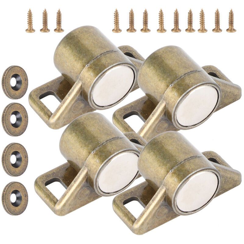 4 Pcs Zinc Alloy Magnetic Door Catch Vintage Zinc Alloy Cabinet Hardware Green Bronze - Image 1