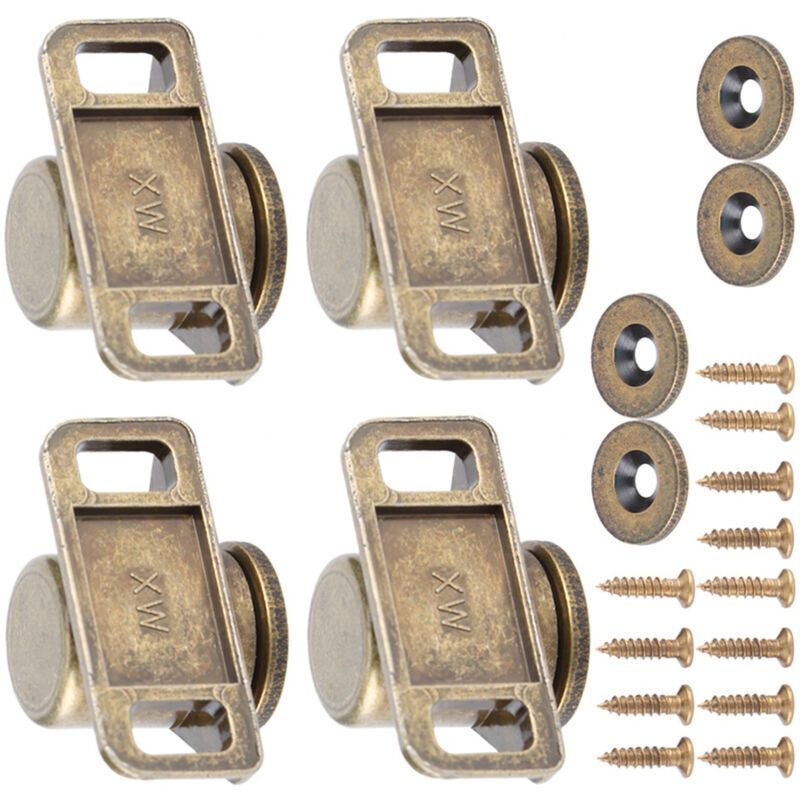 4 Pcs Zinc Alloy Magnetic Door Catch Vintage Zinc Alloy Cabinet Hardware Green Bronze - Image 2