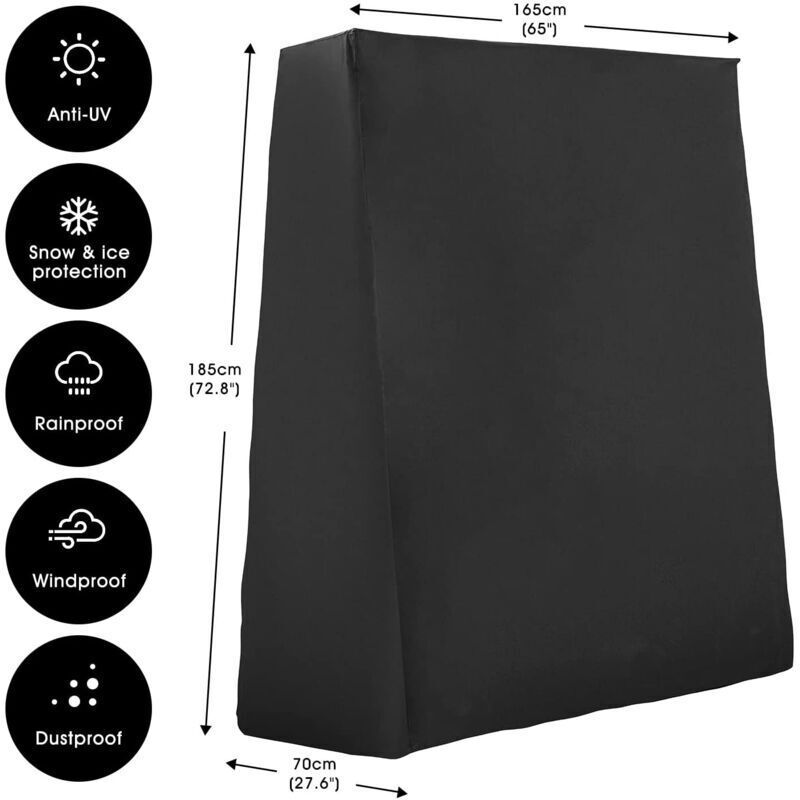 Table Tennis Table Cover, Waterproof Ping Pong Table Cover for Outdoor and Indoor, Anti-UV and Windproof, 165 x 70 x 185 cm - Image 3