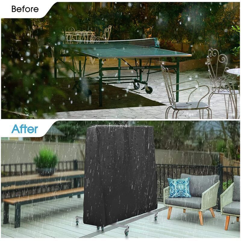 Table Tennis Table Cover, Waterproof Ping Pong Table Cover for Outdoor and Indoor, Anti-UV and Windproof, 165 x 70 x 185 cm - Image 4