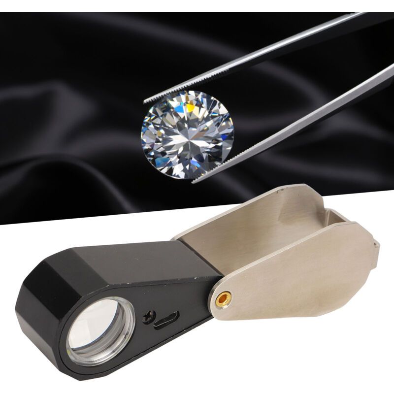 10X Jeweler Loupe, Professional Handheld Magnifier with LED Light for Jewelry, Plants, Coins, Watches - Image 1
