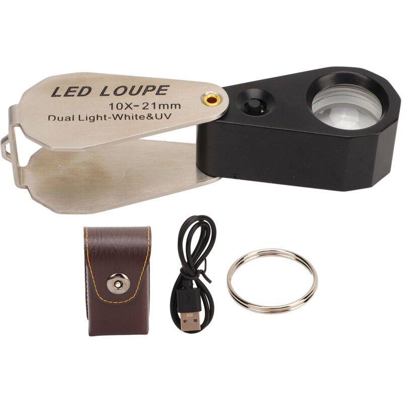 10X Jeweler Loupe, Professional Handheld Magnifier with LED Light for Jewelry, Plants, Coins, Watches - Image 2