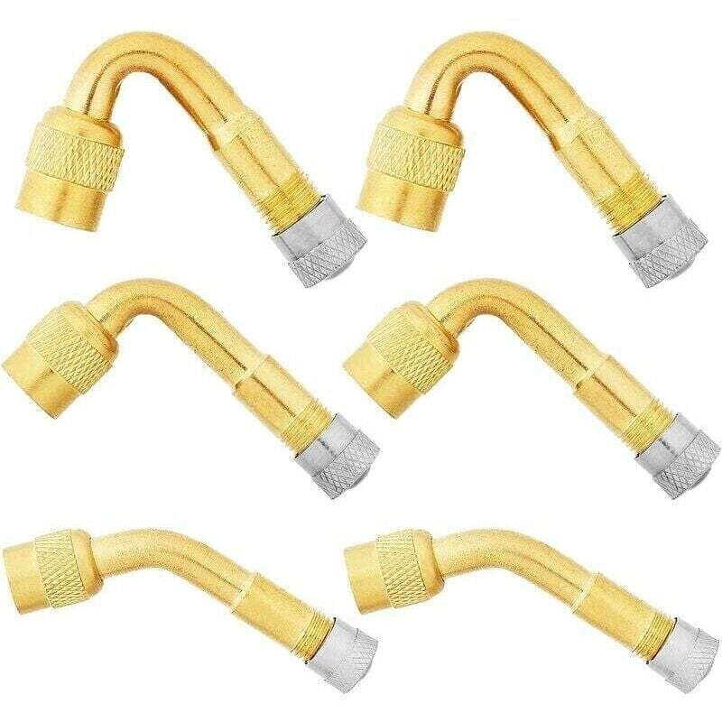 6 Pcs Tire Valve Extension, 45 Degree, 90 Degree, 135 Degree Tire Valve Extension Adapter Connector Elbow Extender, Angled Inflator Nozzle for Car - Image 1