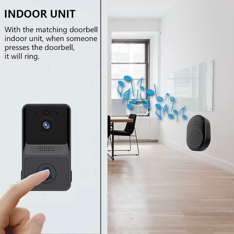 1 Pcs Wireless Remote Video Doorbell Smart Home Intercom HD Night Vision WiFi Charging Smart Doorbell Two-Way Talk APP Control - Image 3