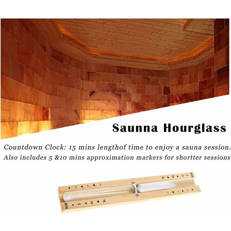 Sauna Hourglass, 15 Minutes Sauna Hourglass, Wooden Hourglass, Sauna Accessories with 2 Screws, for Saunas, Steam, Showers White Sand - Image 4