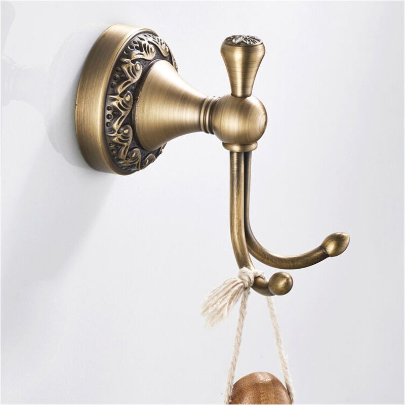 Bathroom Hardware Pendant European Base Wall Hook Brass Retro - Image 1