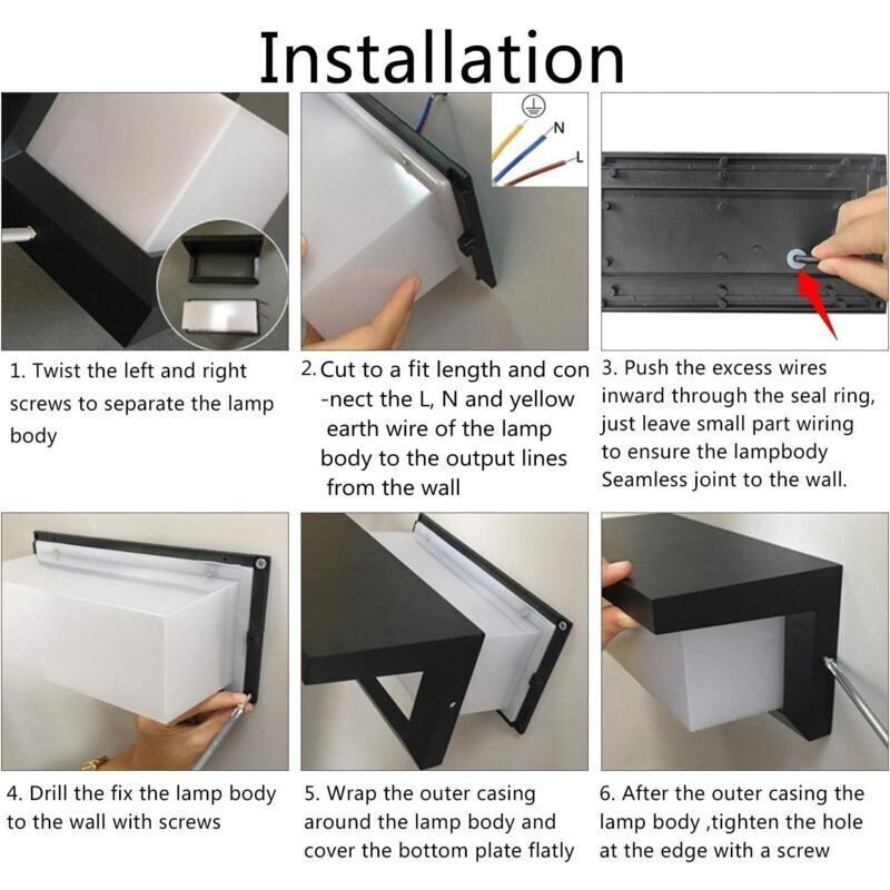 Modern Outdoor Wall Light LED 12W Waterproof IP65 Anthracite Aluminum Lighting Decoration Light for Yard Garden Patio Near Wall Path - Image 2