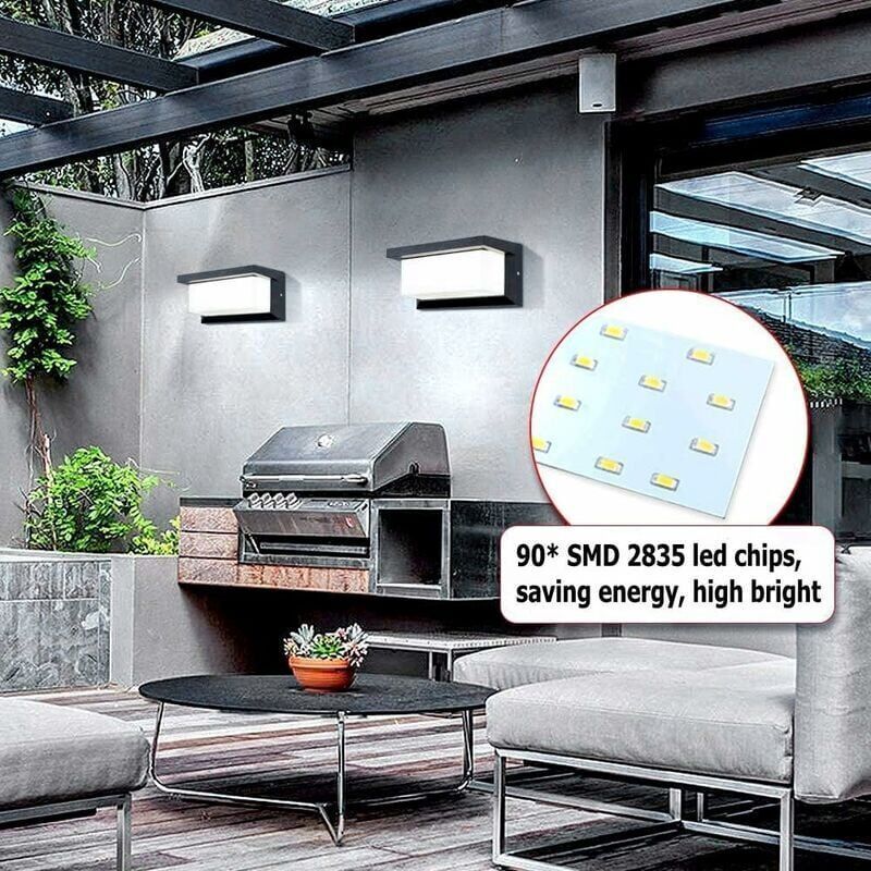 Modern Outdoor Wall Light LED 12W Waterproof IP65 Anthracite Aluminum Lighting Decoration Light for Yard Garden Patio Near Wall Path - Image 4