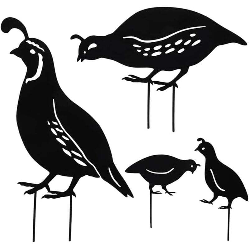 Outdoor Metal Garden Decor, Quail Farm Garden Art Metal Statues Decor Garden Decoration Lawn Path Sidewalk Garden, European Retro Style - Image 1