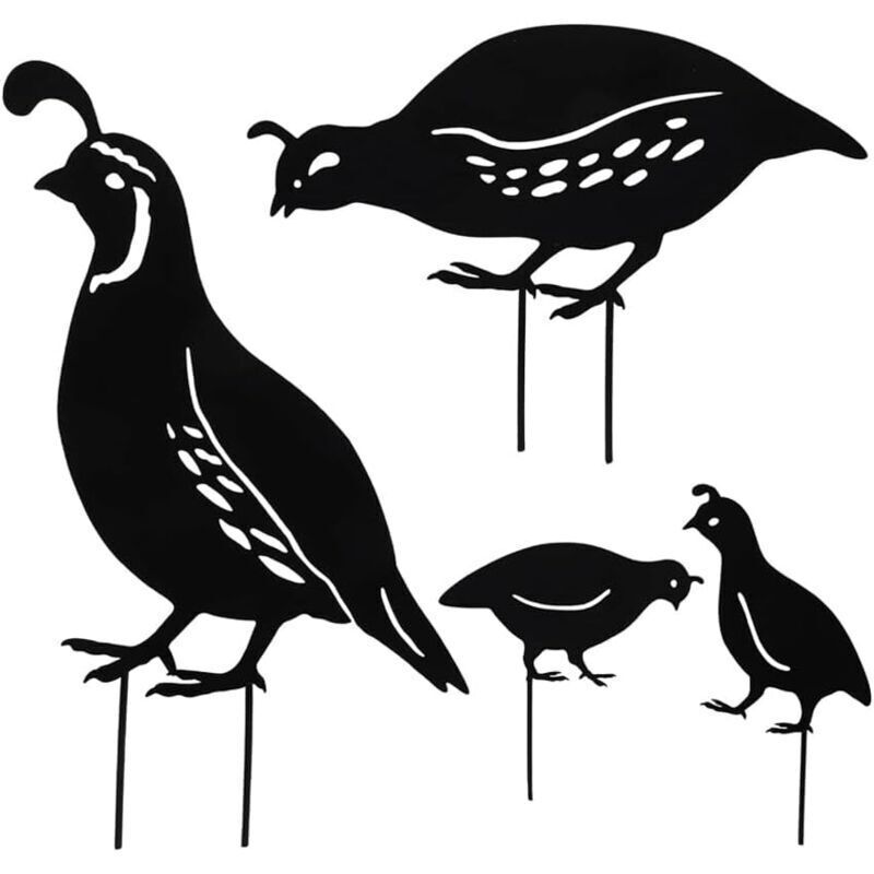 Outdoor Metal Garden Decor, Quail Farm Garden Art Metal Statues Decor Garden Decoration Lawn Path Sidewalk Garden, European Retro Style - Image 2