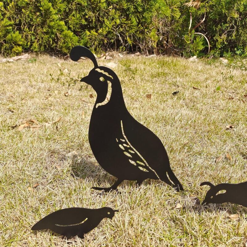 Outdoor Metal Garden Decor, Quail Farm Garden Art Metal Statues Decor Garden Decoration Lawn Path Sidewalk Garden, European Retro Style - Image 4