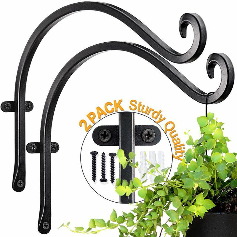 2 Pack Iron Hanging Plant Holder, Simple Wall Plant Hanger - Image 1