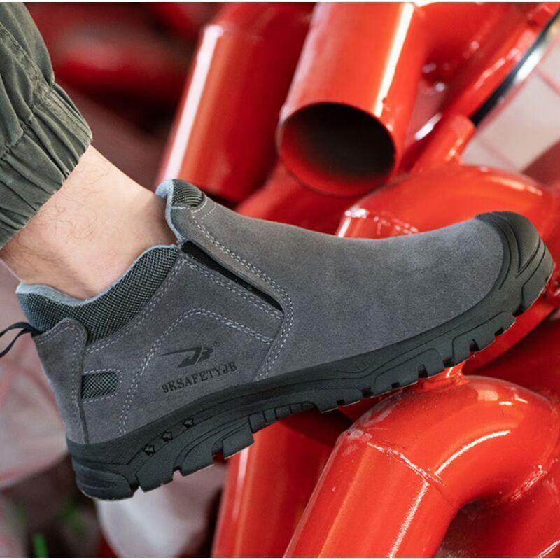 Slip-on Welding Safety Shoes, Non-Slip Rubber Sole, Abrasion Resistant Anti-Scald Work Shoes for Welders, Grey, 41EU - Image 3