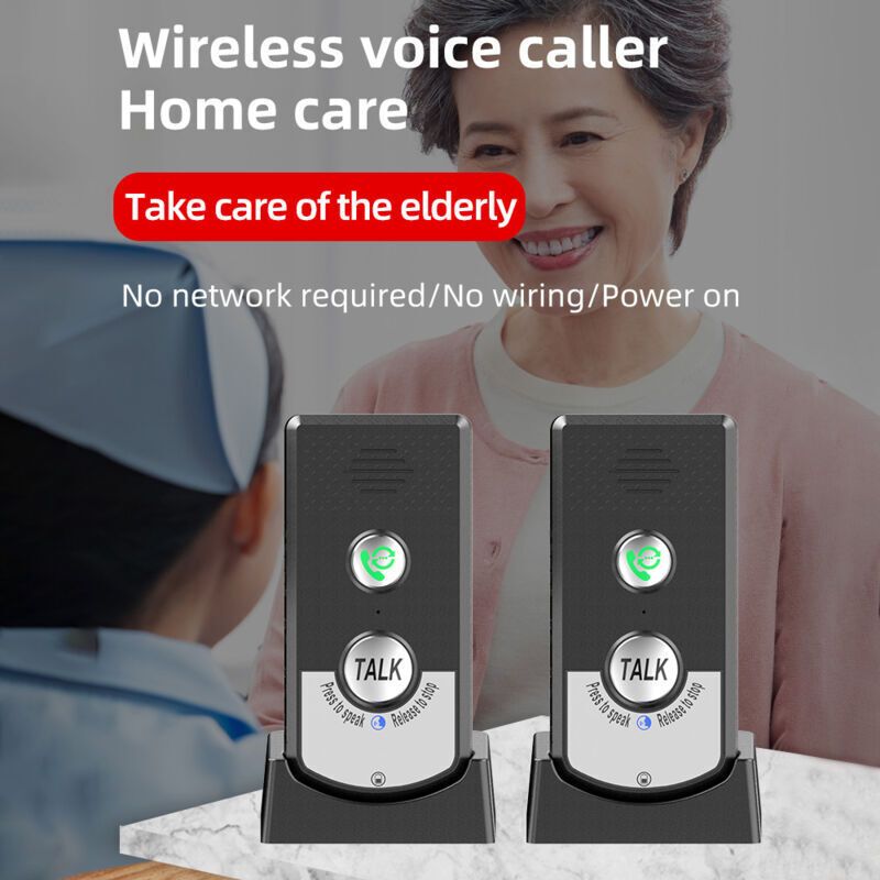 2 Pcs Wireless Home Intercoms, Two-Way Calling, Ultra Long Range Wireless Portable Voice Intercom for Seniors, Room-to-Room Communication, Ringtone - Image 4