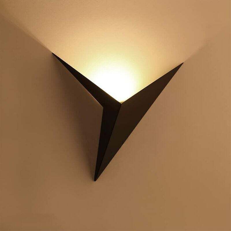 3W LED Indoor Wall Light, Creative Triangle Shape, Black Wall Lamp, 3000K Warm White, Modern Metal Wall Light for Bedroom, Living Room, Staircase - Image 4