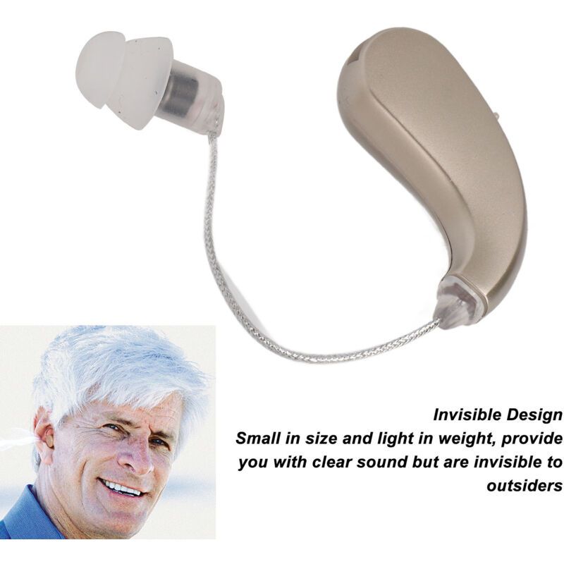 2 Pcs Digital Sound Amplifier, Rechargeable Hearing Aid with Noise Cancellation for Seniors and Adults with Hearing Loss, Silver, Dubuns - Image 4
