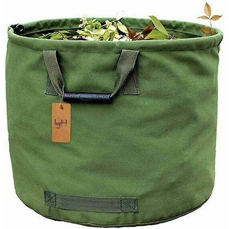 Extra-Strong Gardening Bag with Handles, Green Leaf Collection Bag with Military Canvas, H 45.7 cm, D 55.8 cm, 125 L - Image 1