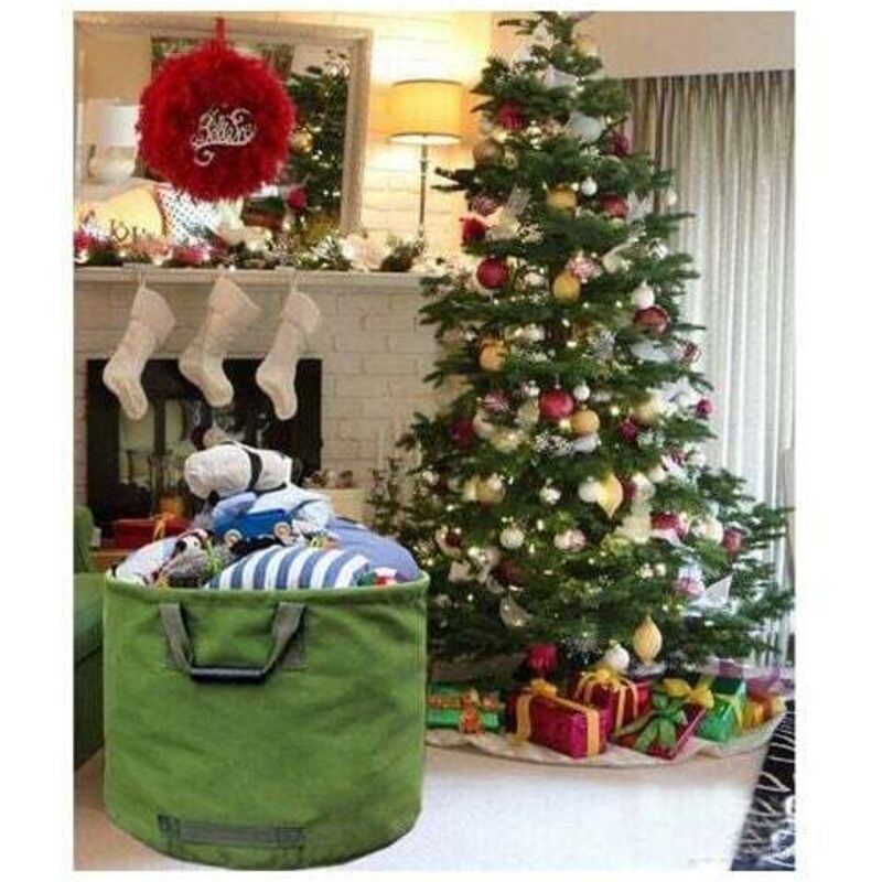 Extra-Strong Gardening Bag with Handles, Green Leaf Collection Bag with Military Canvas, H 45.7 cm, D 55.8 cm, 125 L - Image 4