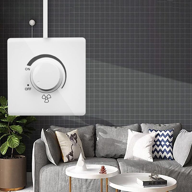 86 Type Ceiling Fan Adjustable Speed Controller Wall Switch 220V 10A White Ceiling Fan Speed Control Switch - Image 4
