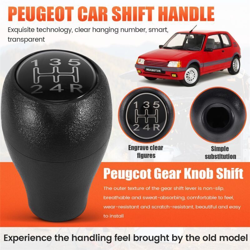 5-Speed Manual Car Gear Shift Knob, Gear Shift Lever, Handle for 504 505 309 205, Silver ABS - Image 4