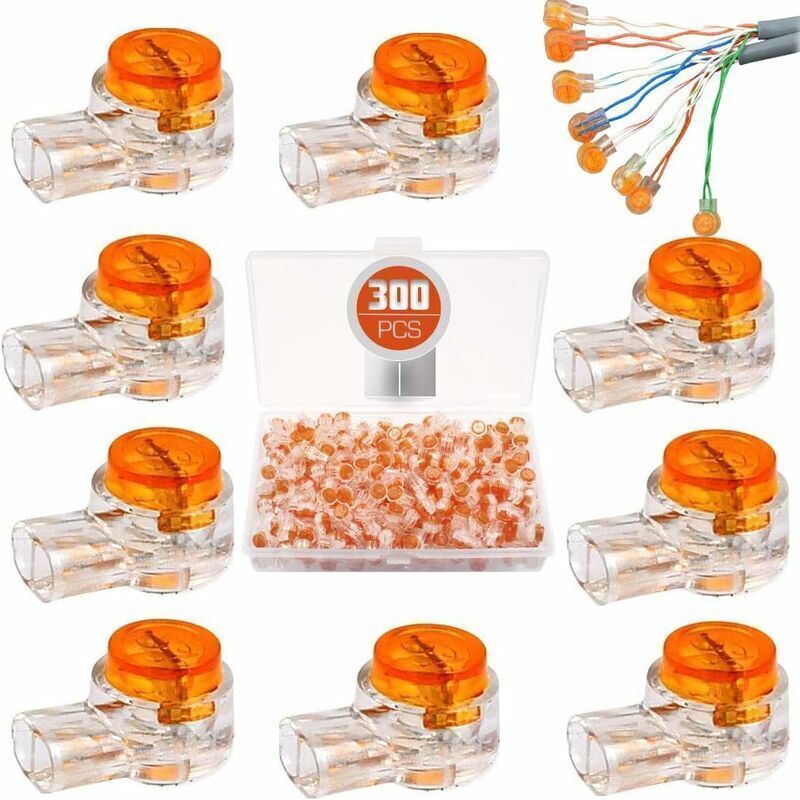300 Pcs Waterproof Connectors, Resin-Filled Cable Connection Clips for Robotic Garden and Outdoor Lawnmowers - Image 1