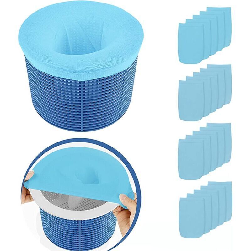 20 Pcs Pool Skimmer Socks, Pool Filter Socks, Reusable and Super Elastic Skimmer Socks for Skimmer Basket, Pump, Swimming Pool, SPA - Image 1