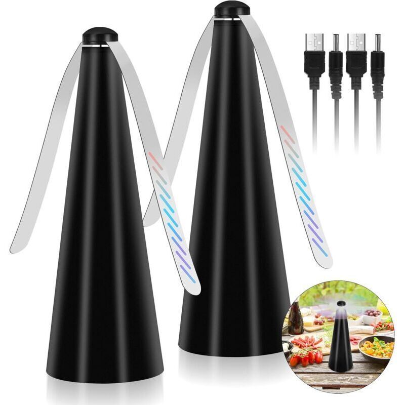 2 Pcs Anti-Mosquito Fan, Insect Repellent Blades, Mosquito Repellent Fan to Keep Flies and Insects Away from Food, for Home Dining - Image 1