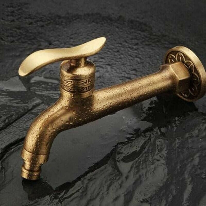 Antique Brass Tap with Lever Handle, Antique Brass Finish, G1 2 - Image 2
