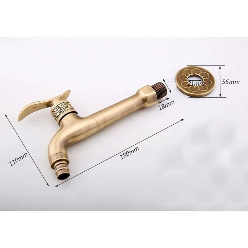 Antique Brass Tap with Lever Handle, Antique Brass Finish, G1 2 - Image 4