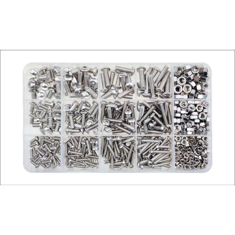 500 Pcs Stainless Steel Box Set M3 M4 M5 Round Head Bolt Screw Nut Disc Head Internal Hex Screw - Image 2