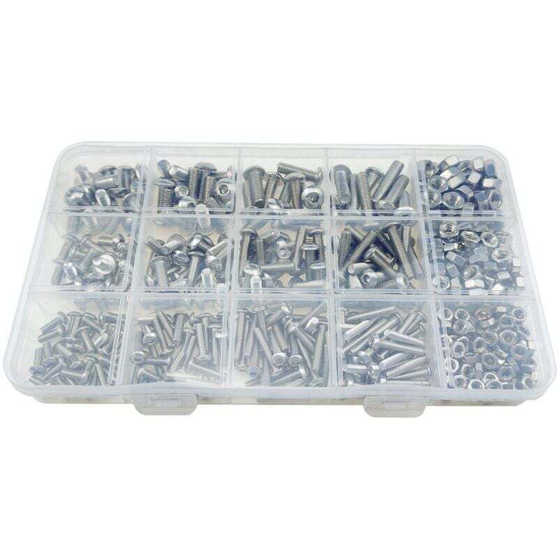 500 Pcs Stainless Steel Box Set M3 M4 M5 Round Head Bolt Screw Nut Disc Head Internal Hex Screw - Image 4